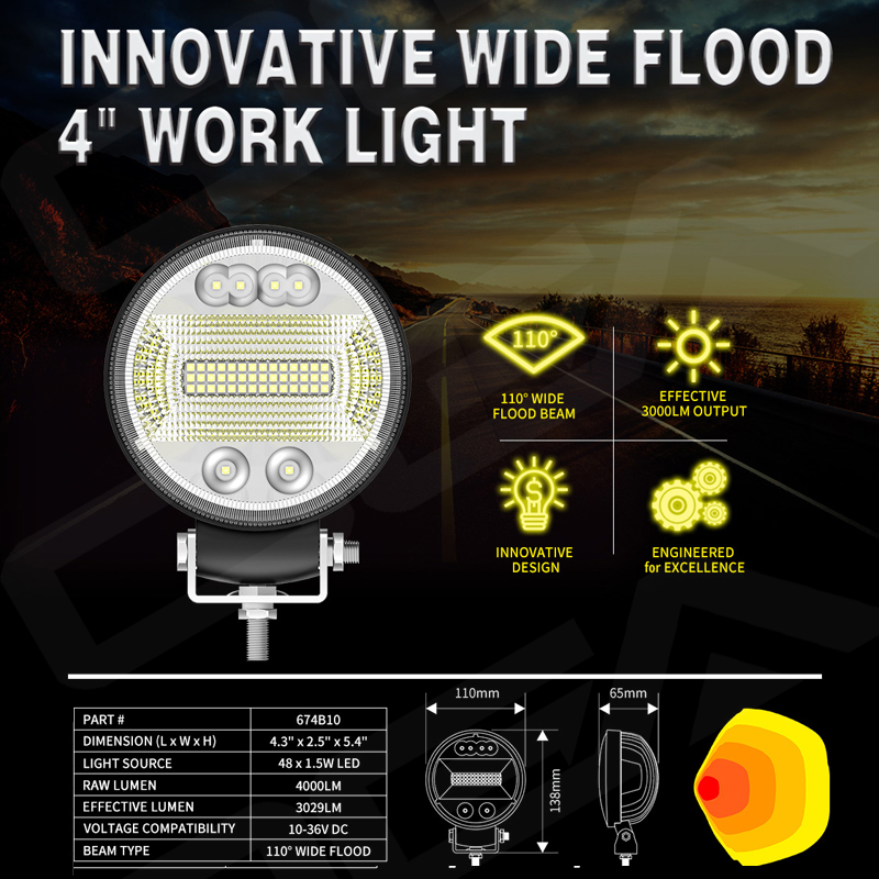 Wide Flood LED Work Lights