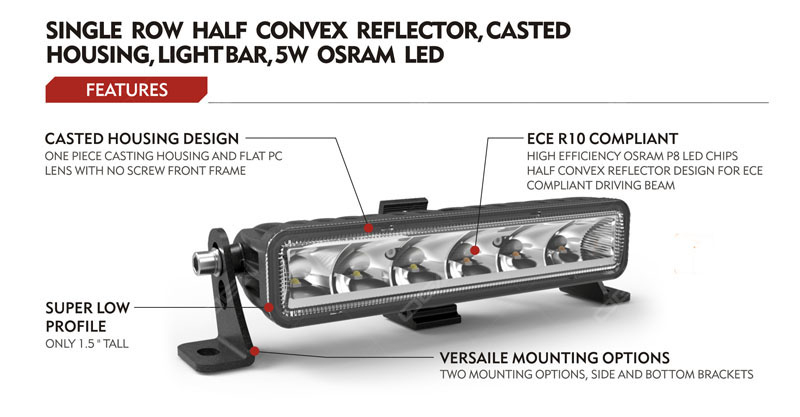 8 Inch Single Row LED Light Bar