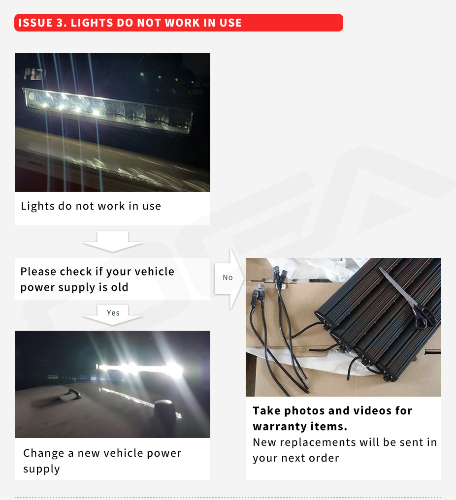 How to place warranty request for LED light bars