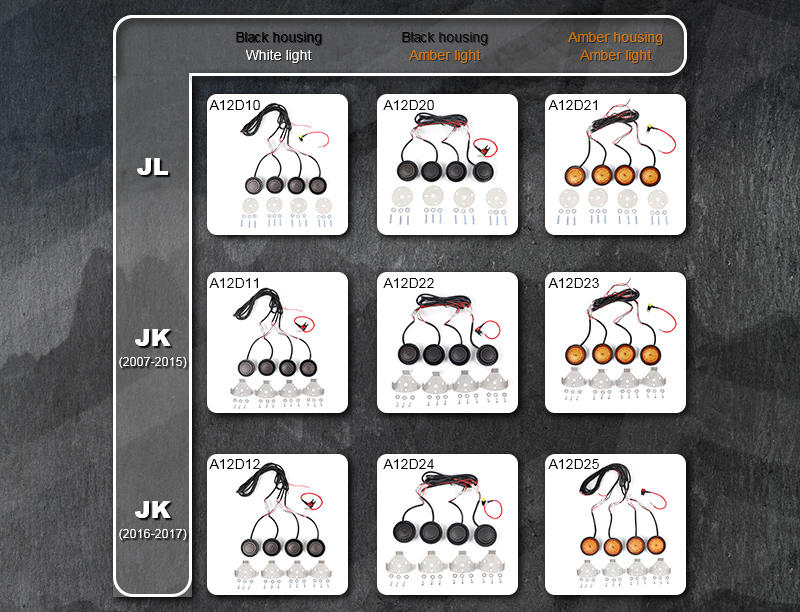 Grill lights with wide-range selections