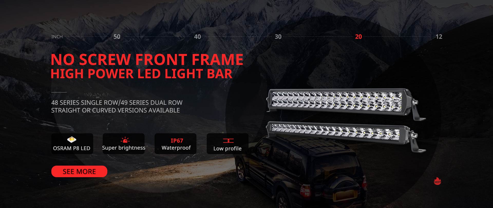 OGA high power 48 49 series LED light bar