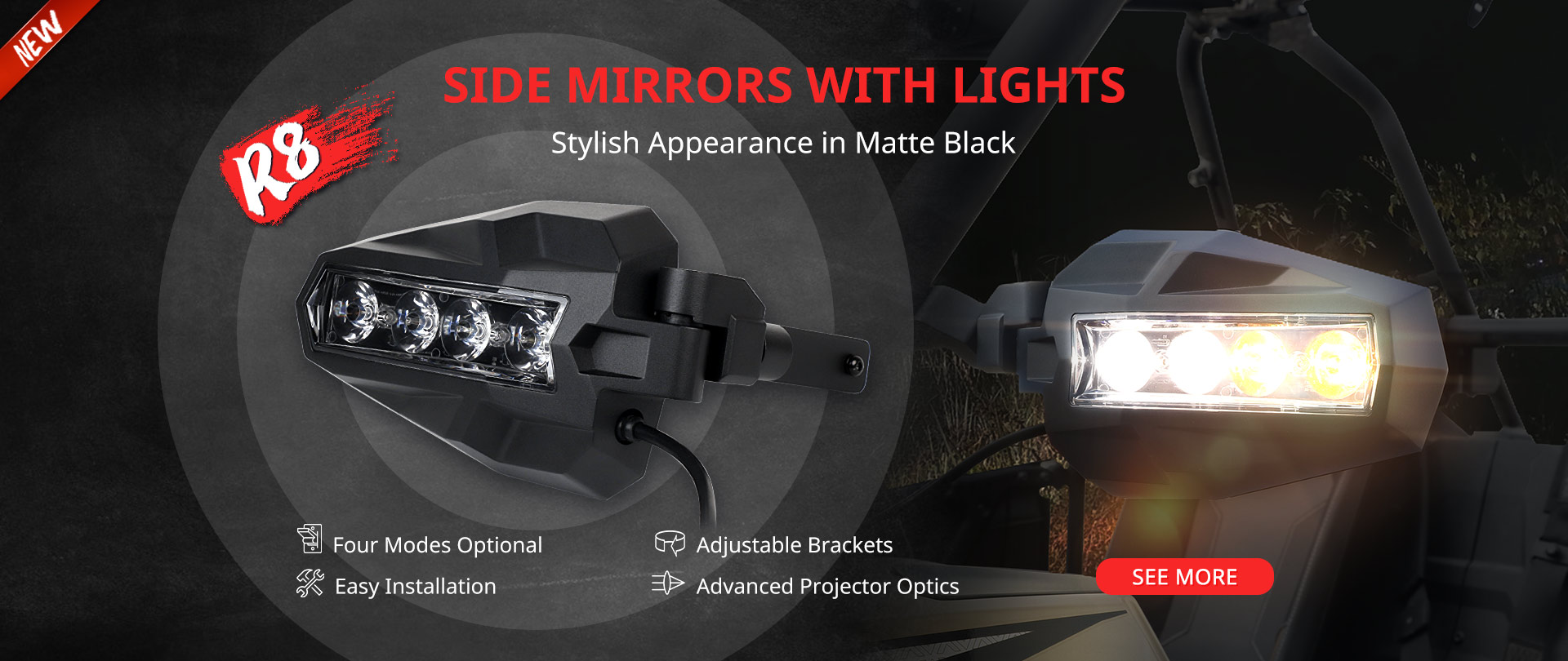 UTV Lighted Mirrors