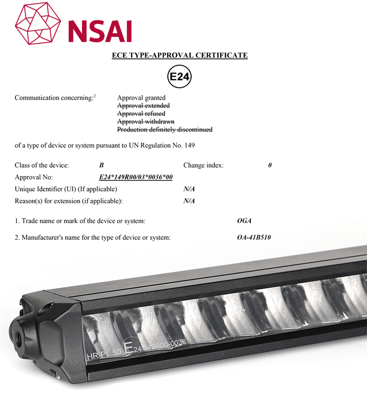 E-Mark Certified Light Bars Wholesale