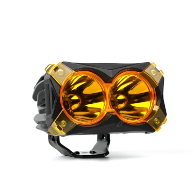 2pcs 2 inches yellow spot protective polycarbonate lens snap-on cover wholesale