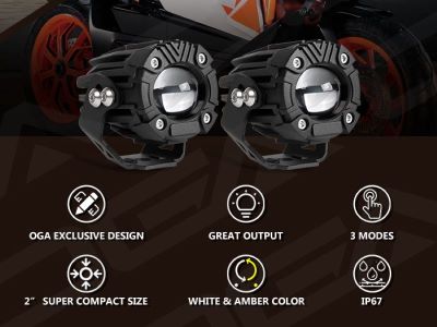 Auxiliary Driving and Fog Lights for Motorcycles
