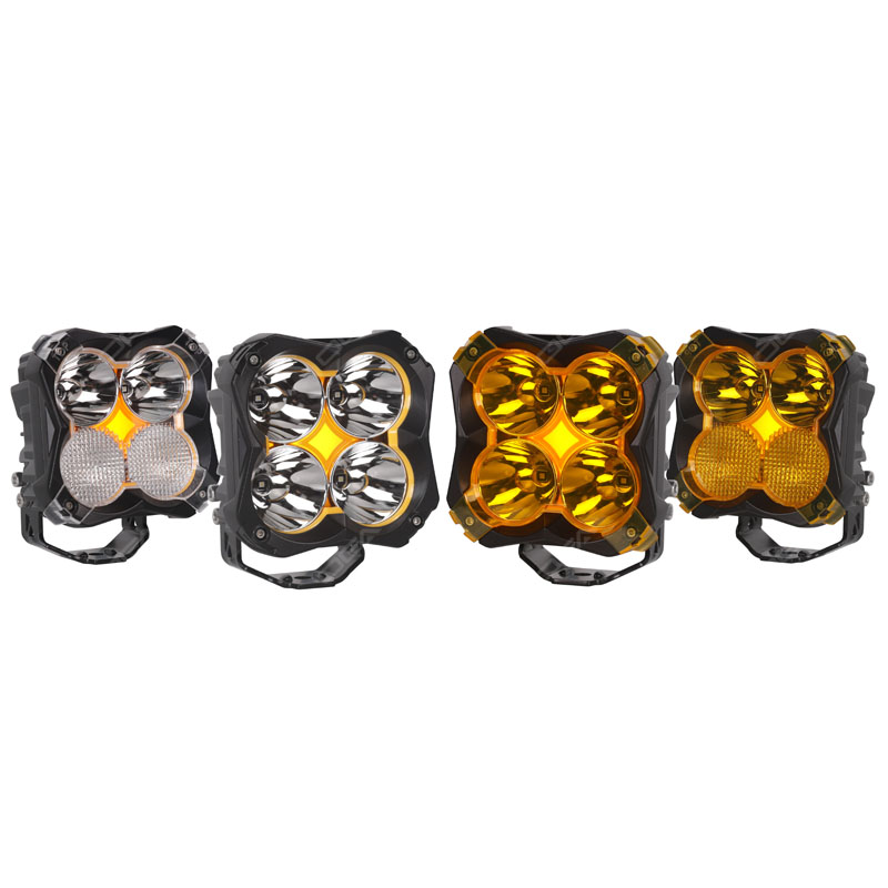 60W 5-inch Amber Backlit LED Work Light with Iron Bracket