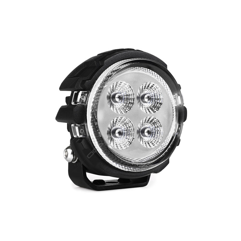 Round 20W 6000K Color Temperature Wide Flood Beam Powerful Work Light
