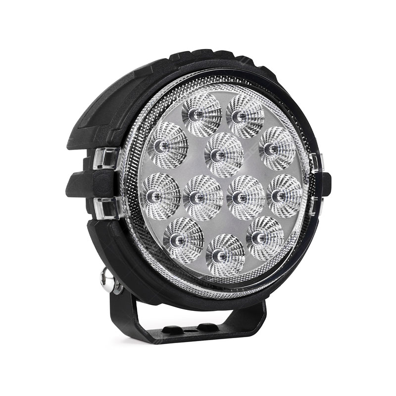 Round 60W 6000K Color Temperature Wide Flood Beam Powerful Work Light