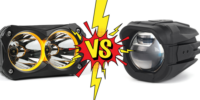 Projector lens and reflector lens LED lights comparison for off-road and work lighting
