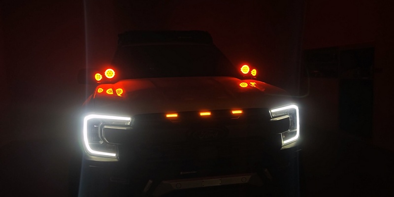 LED work lights with DRL on truck